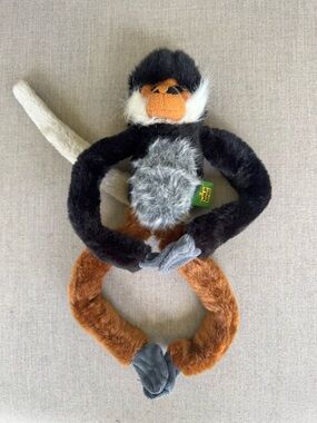 Wild Republic Plush Toy - Gray Black, Cream & Brown Furry Monkey